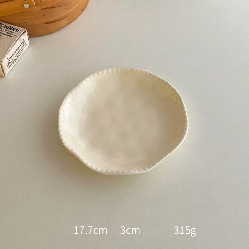 High-Grade Solid Color Beaded Ceramic Plate - Velart Home