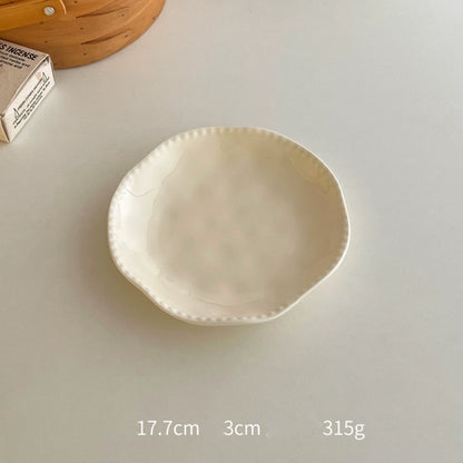 High-Grade Solid Color Beaded Ceramic Plate - Velart Home
