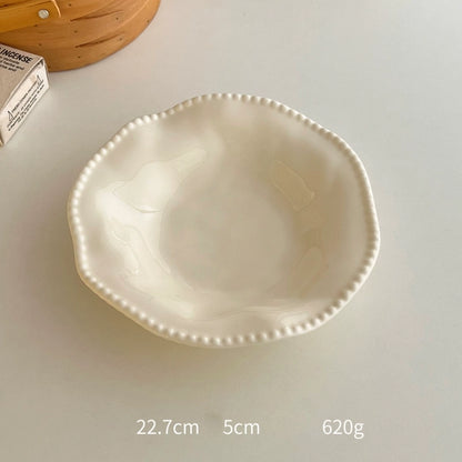 High-Grade Solid Color Beaded Ceramic Plate - Velart Home