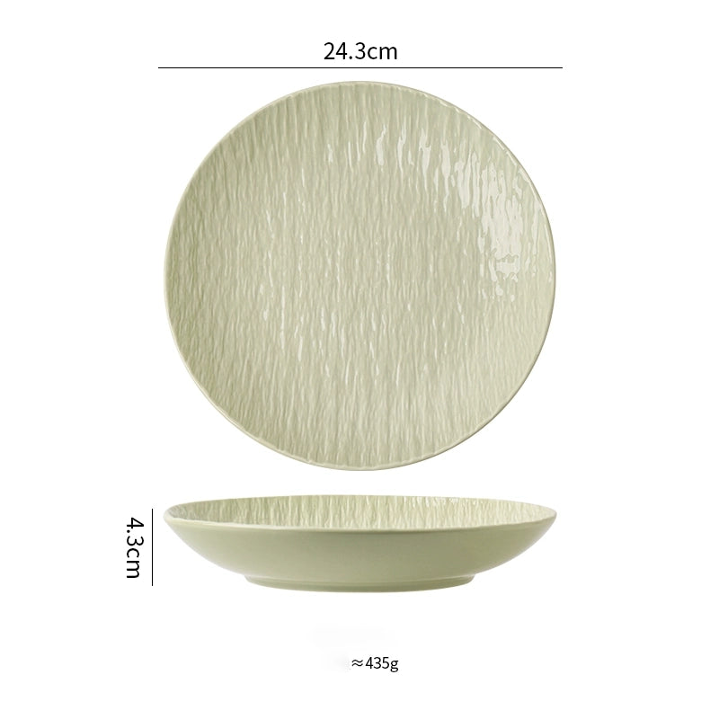 Cream Stone Pattern Shiny Plate - Velart Home