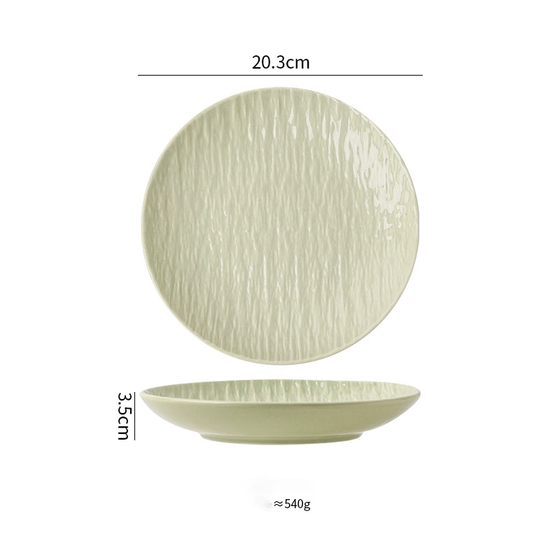 Cream Stone Pattern Shiny Plate - Velart Home