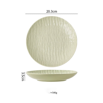 Cream Stone Pattern Shiny Plate - Velart Home