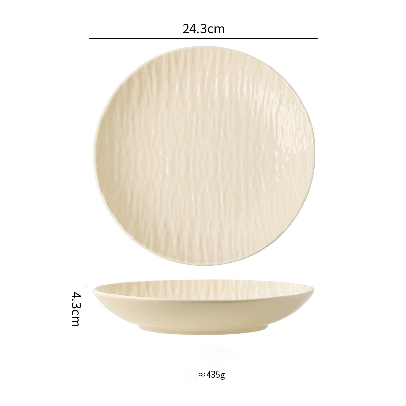 Cream Stone Pattern Shiny Plate - Velart Home