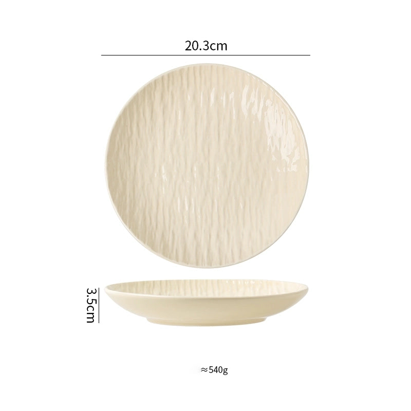 Cream Stone Pattern Shiny Plate - Velart Home