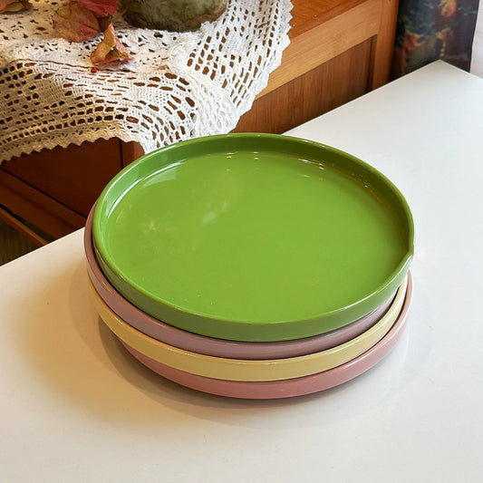 Simple Solid Color Plate And Bowl - Velart Home