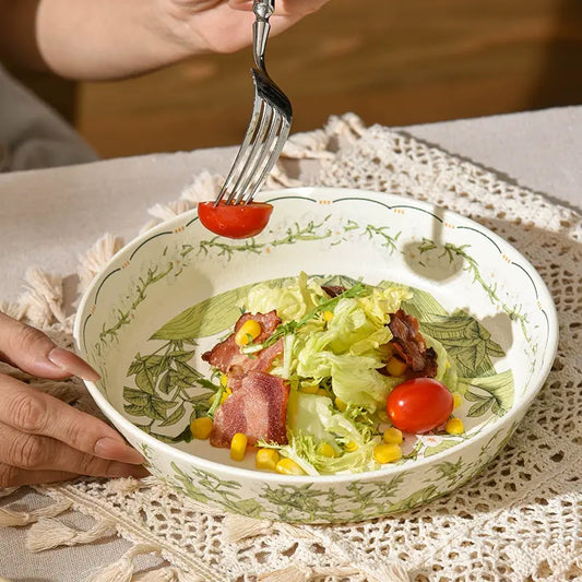 Lily Of The Valley Ceramic Deep Plate - Velart Home