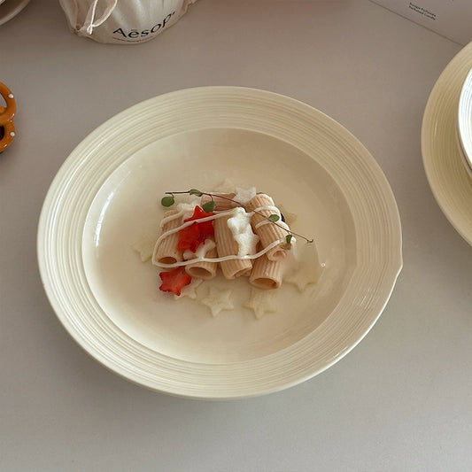 Simple Cream Straw Hat Plate - Velart Home