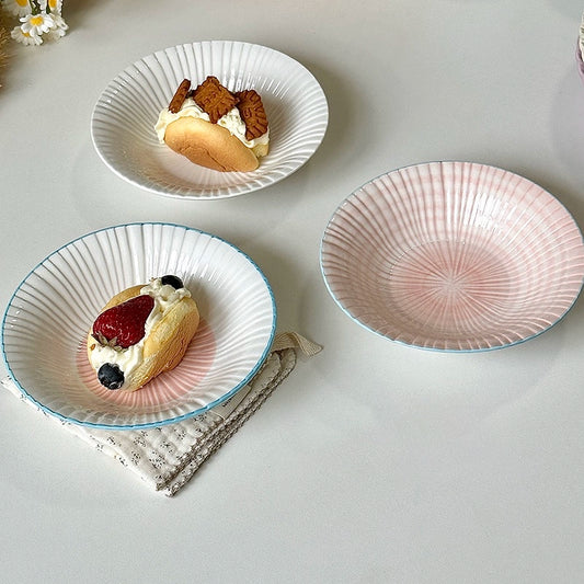 Embossed Ceramic Cake Bowl - Velart Home