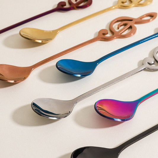 MUSIC STAINLESS STEEL DESSERT SPOON - Velart Home