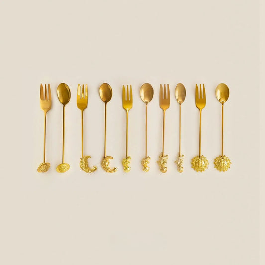 STARRY SKY DESSERT SPOON & FORK SET - Velart Home