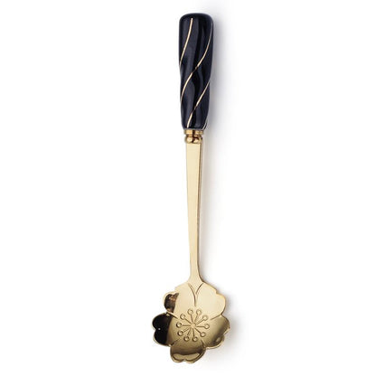 CERAMIC HANDLE CHERRY BLOSSOMS DESSERT SPOON - Velart Home