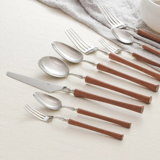 WOODEN HANDLE FLATWARE SET - Velart Home