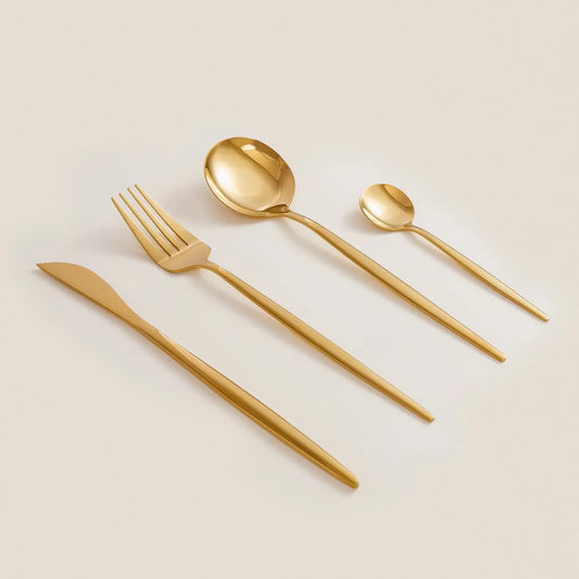 TRAVELER GOLDEN FLATWARE SET - Velart Home