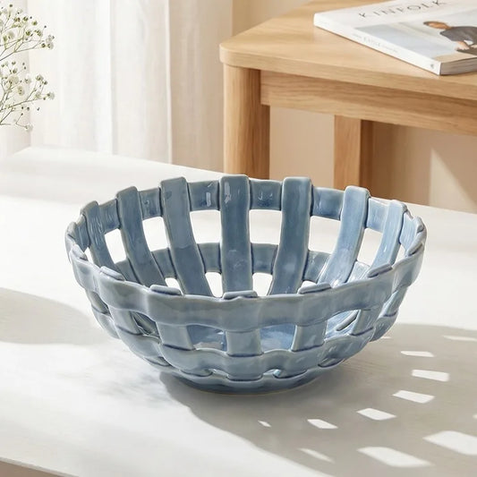 Woven Ceramic Fruit Basket - VELART HOME