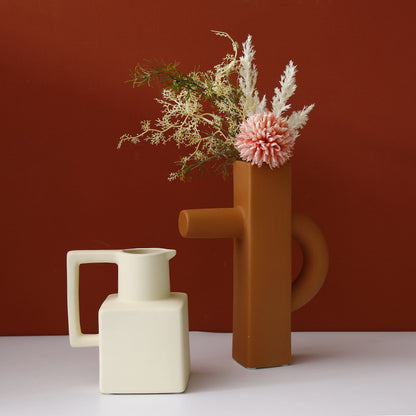 Nordic Geometric Ceramic Vase - VELART HOME