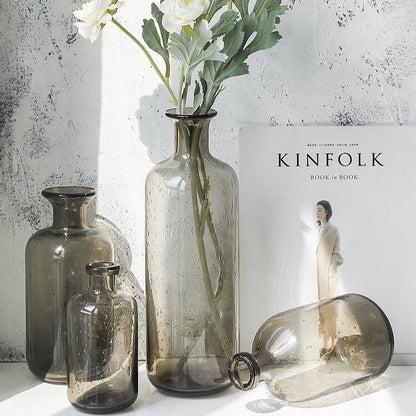 Smoky Transparent Bud Vase - VELART HOME