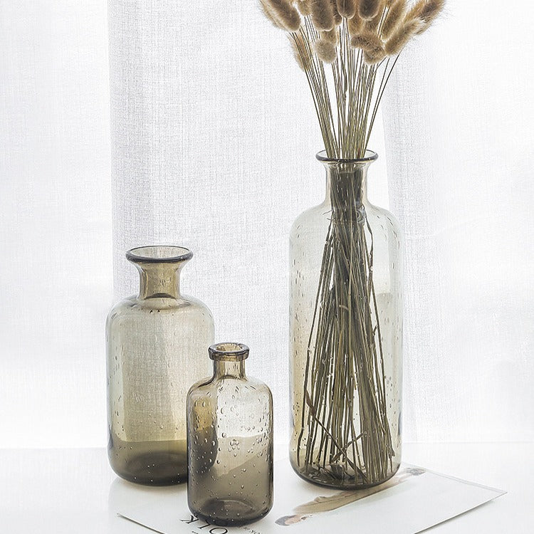 Smoky Transparent Bud Vase - VELART HOME