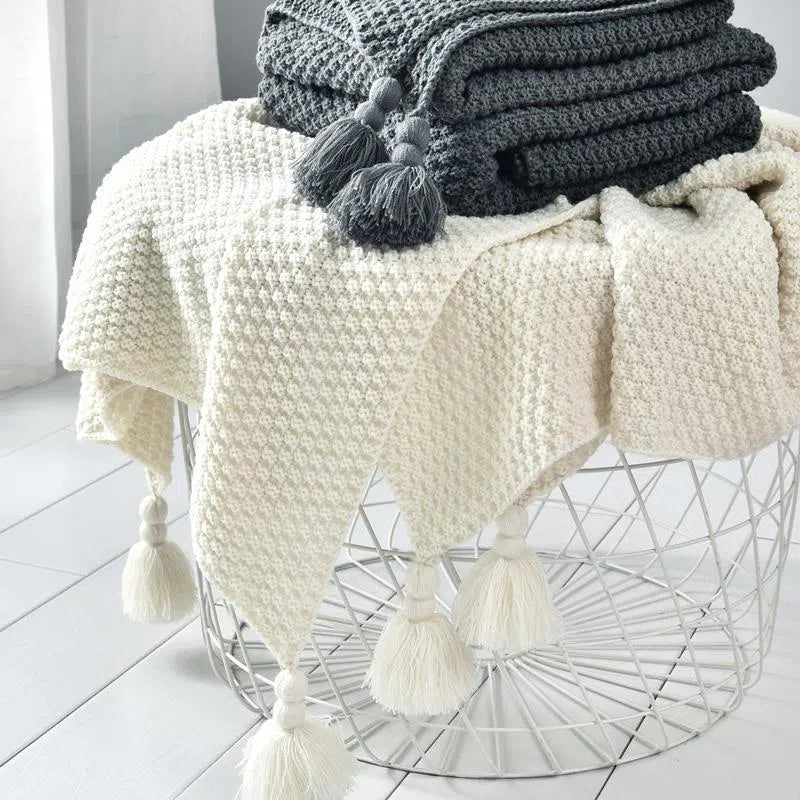 Knitting Blanket - Pineapple Grid - Velart Home
