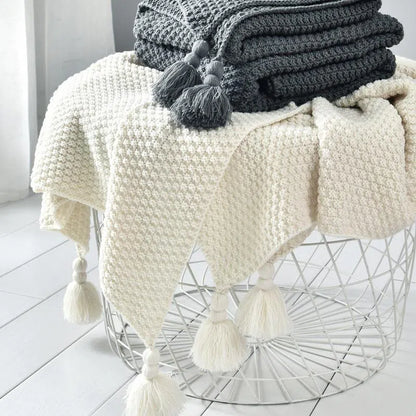 Knitting Blanket - Pineapple Grid - Velart Home