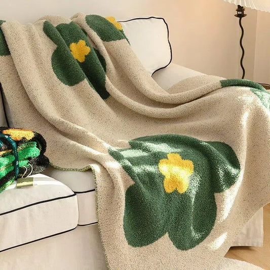 Green Flower Blanket - Velart Home