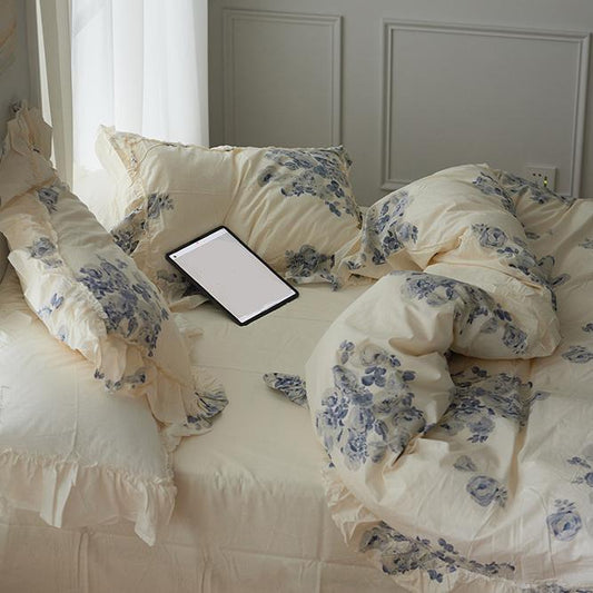 Floral Print Cotton Bedding Set - Velart Home