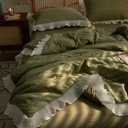 Puff Yarn Design Washed Cotton Bedding Set - Velart Home