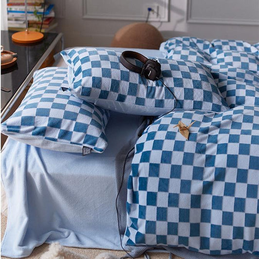 Milk Silk Bedding Set - Dyed Thread Checks - Velart Home